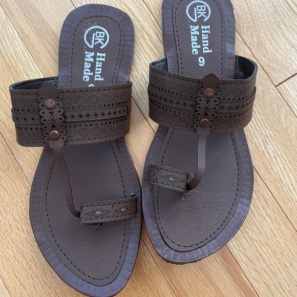 Handmade pure leather 7 flat sandals - Picture 2 of 4